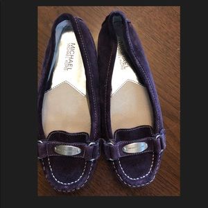 Michael Kors purple suede loafers
